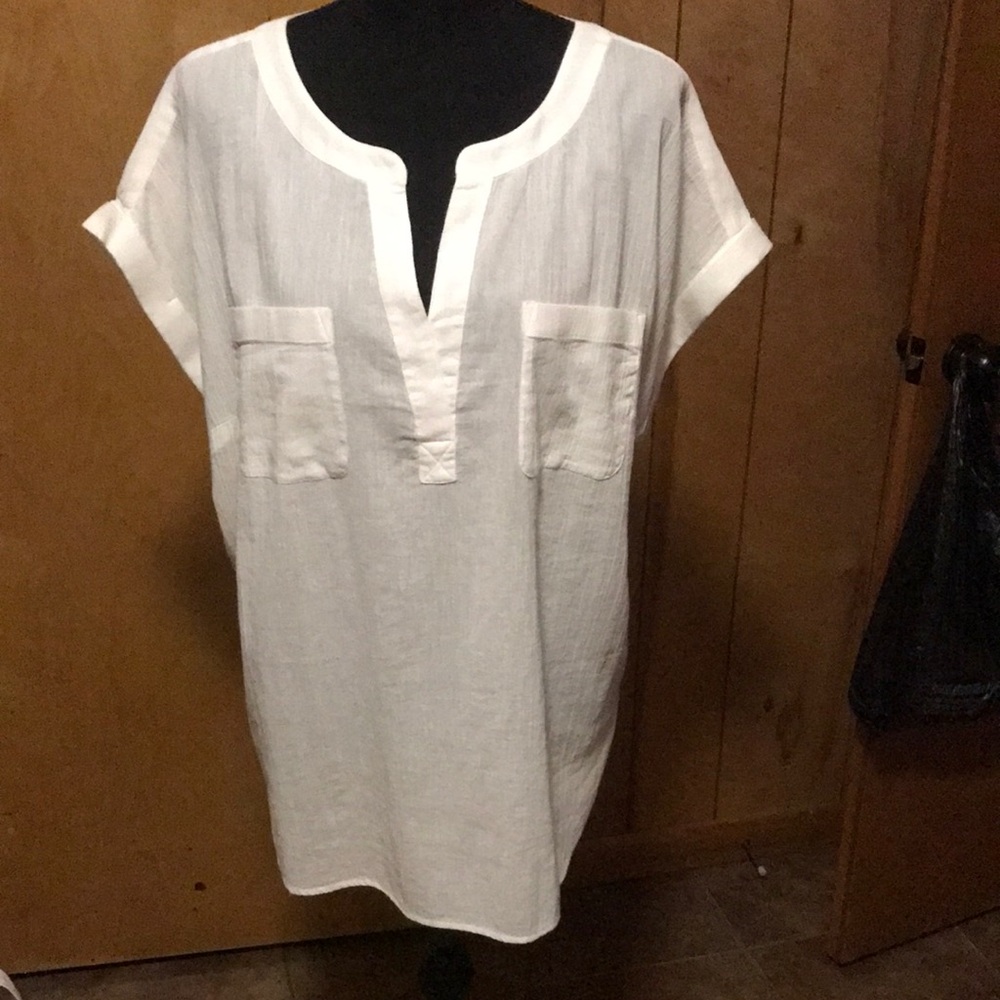 Talbot’s White Short Sleeve Tunic Top #182